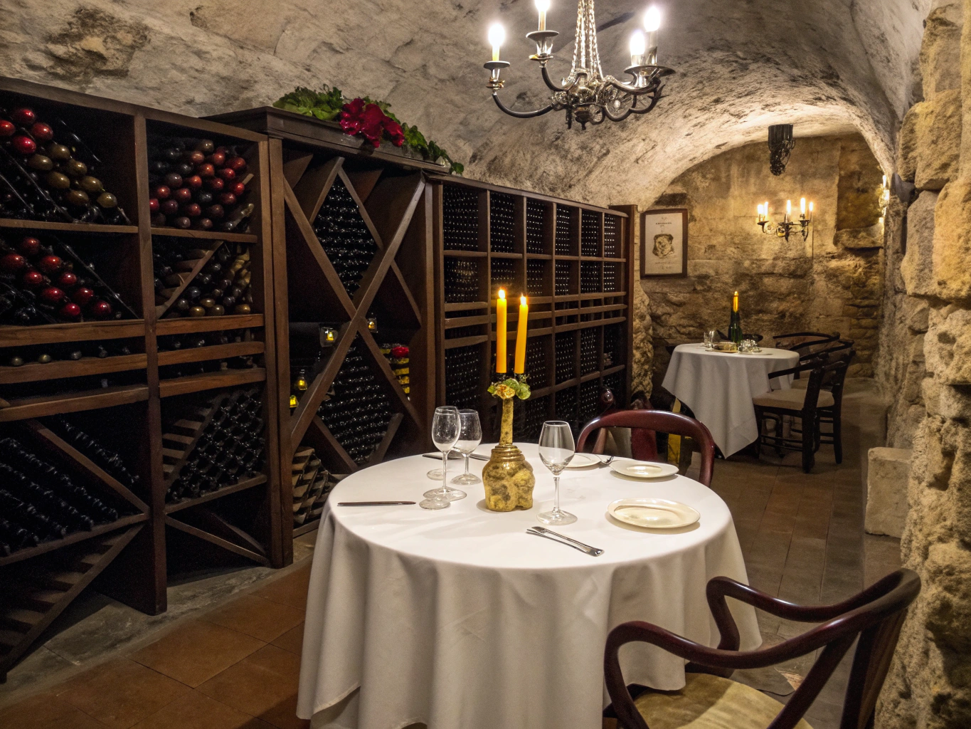The Cantina Room candlelit private dining table
